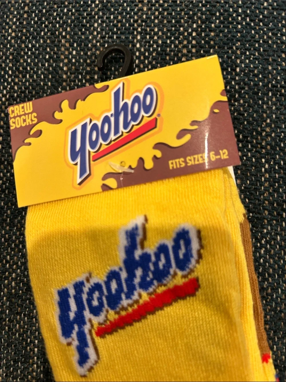 Yellow Crew Socks with Brown Accents